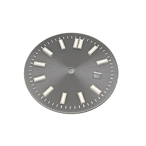 XUKKJI 31 mm Uhrengehäuse-Set für Damen, 24,5 mm Zifferblatt, 17 mm Armband und Zeiger für NH05 für NH06-Uhrwerk, mechanische Uhren-Modifikationszubehör, Schwarzes Silber, One Size von XUKKJI