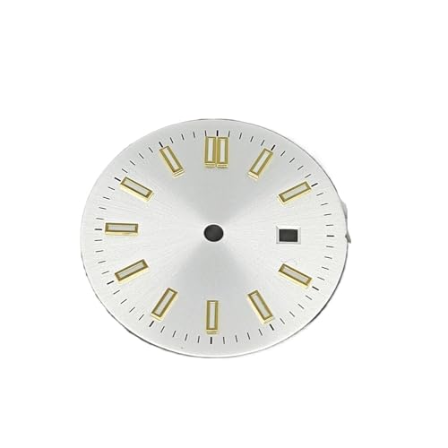 XUKKJI 31 mm Uhrengehäuse-Set für Damen, 24,5 mm Zifferblatt, 17 mm Armband und Zeiger für NH05 für NH06-Uhrwerk, mechanische Uhren-Modifikationszubehör, Weißgold, One Size von XUKKJI