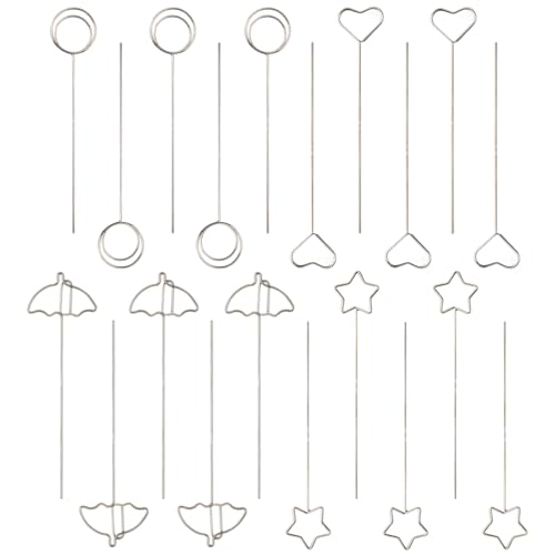 XUKZIMA 20 Pcs Metall Fotohalter Metalldrähte Memo Clip Kartenhalter in Herzform Tischnummer Clip für Party Geburtstag Hochzeit Kuchen Dekor (12 cm) von XUKZIMA