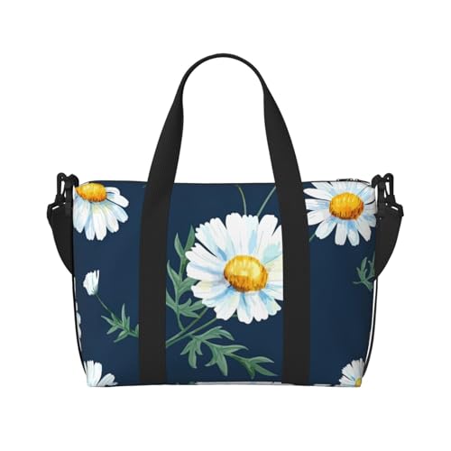 Daisy' Print schräg quer überkreuzte Handgepäcktasche Polyester Damen Herren Übernachtung Duffel Handgepäcktasche Schwarz Einheitsgröße Schwarz Einheitsgröße, Schwarz , Einheitsgröße von XULLZH