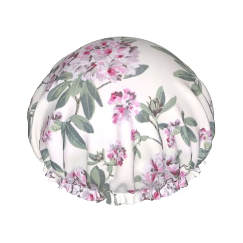 Dusky Rose Print Wiederverwendbare Doppellagige Duschhaube, Baden Duschhauben Frauen Große Duschhauben von XULLZH