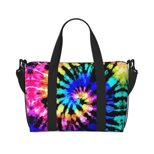 Exotic Tribe Batik-Stil Druck schräg quer über die Hand Reisetasche Polyester Damen Herren Übernachtung Duffel Handgepäcktasche Schwarz Einheitsgröße Schwarz Einheitsgröße, Schwarz , Einheitsgröße von XULLZH