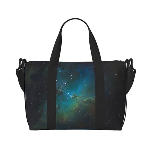 Galaxy Green Print schräg quer überkreuzte Handgepäcktasche Polyester Damen Herren Übernachtung Duffel Handgepäcktasche Schwarz Einheitsgröße Schwarz Einheitsgröße, Schwarz , Einheitsgröße von XULLZH