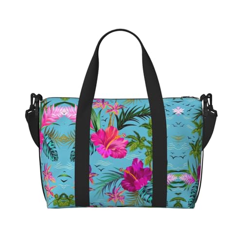 Hello Hawaii Print schräg quer überkreuzte Handgepäcktasche Polyester Damen Herren Übernachtung Duffel Handgepäcktasche Schwarz Einheitsgröße Schwarz Einheitsgröße, Schwarz , Einheitsgröße von XULLZH