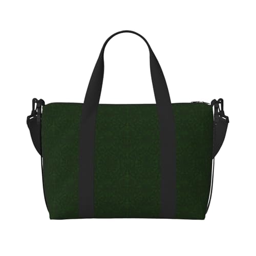 Hunter Green Floral Petals Pattern Print schräg quer über Hand Reisetasche Polyester Damen Herren Übernachtung Duffel Handgepäcktasche Schwarz Einheitsgröße Schwarz Einheitsgröße, Schwarz von XULLZH