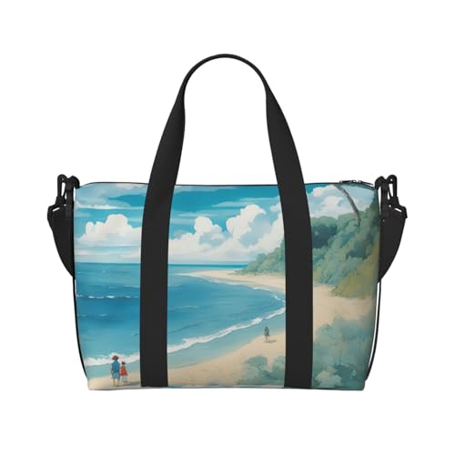 Seashells on the beach Print schräg quer über Hand Reisetasche Polyester Damen Herren Übernachtung Duffel Handgepäcktasche Schwarz Einheitsgröße Schwarz Einheitsgröße, Schwarz , Einheitsgröße Seashells on the beach Print schräg quer über Hand Reisetasche Polyester Damen Herren Übernachtung Duffel Handgepäcktasche Schwarz Einheitsgröße Schwarz Einheitsgröße, Schwarz , Einheitsgröße von XULLZH
