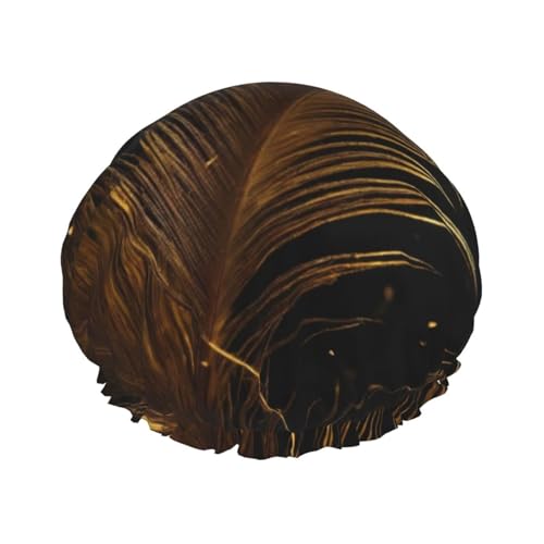 Wiederverwendbare Doppelschicht-Duschhaube, mit Federaufdruck, große Duschhauben für Damen von XULLZH