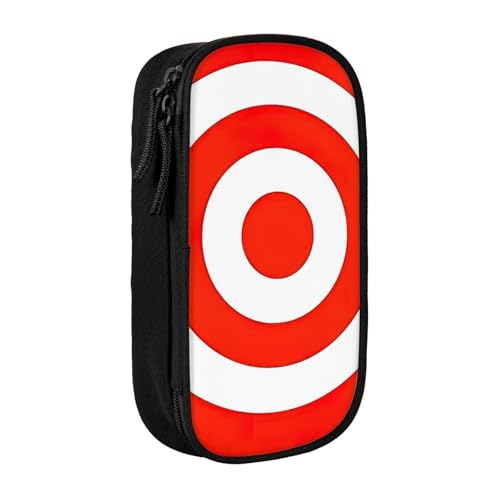 XULLZH Design Target Stiftebox mit großem Fassungsvermögen, Reißverschluss, doppelstöckig, Stifttasche, Make-up-Stifttasche, Bürobedarf, Schwarz , Einheitsgröße, Modern von XULLZH