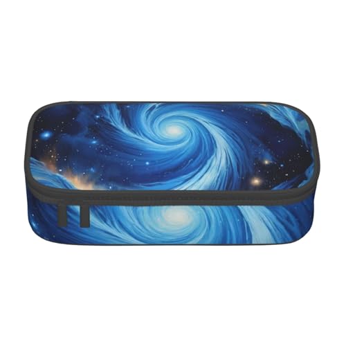 XULLZH Federmäppchen, Motiv: blaue Galaxie, große Fächer, Federmäppchen, Reise-Kulturbeutel, Organizer, Schwarz, Einheitsgröße, modern, Schwarz , Einheitsgröße, Modern von XULLZH