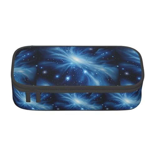 XULLZH Federmäppchen, Motiv: blaue Galaxie, große Fächer, Federmäppchen, Reise-Kulturbeutel, Organizer, Schwarz, Einheitsgröße, modern, Schwarz , Einheitsgröße, Modern von XULLZH