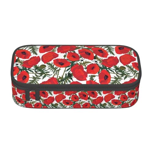 XULLZH Federmäppchen mit Blumenmuster, großes Fassungsvermögen, Federmäppchen, Reise-Kulturbeutel, Organizer, Schwarz, Einheitsgröße, modern, Schwarz , Einheitsgröße, Modern von XULLZH