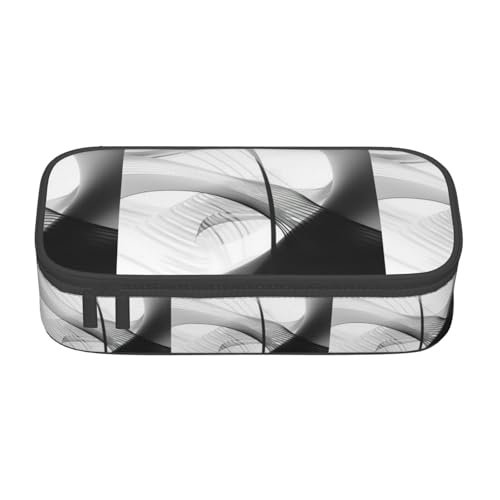 XULLZH Federmäppchen mit Musik-Symbol-Druck, große Kapazität, Federmäppchen, Reisetasche, Kulturbeutel, Organizer, Schwarz, Einheitsgröße, modern, Schwarz , Einheitsgröße, Modern von XULLZH