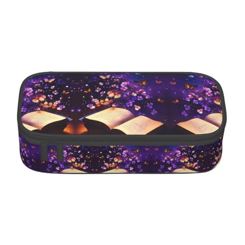 XULLZH Federmäppchen mit Schmetterlingsmotiv, große Fächer, Federmäppchen, Reise-Kulturbeutel, Organizer, Schwarz, Einheitsgröße, modern, Schwarz , Einheitsgröße, Modern von XULLZH