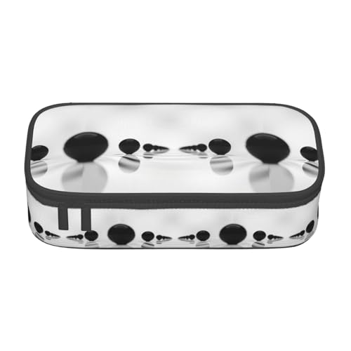 XULLZH Federmäppchen mit großem Fassungsvermögen, schwarze Punkte, Federmäppchen, Reise-Kulturbeutel, Organizer, Schwarz, Einheitsgröße, modern, Schwarz , Einheitsgröße, Modern von XULLZH