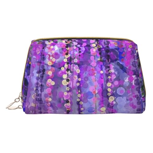 XULLZH Kulturbeutel aus Leder mit Blumenmuster und Baumdruck, tragbar, für Damen, Reise-Kulturbeutel, Organizer, kleine Make-up-Tasche, weiß, Einheitsgröße, weiß, Einheitsgröße, weiß, Einheitsgröße von XULLZH