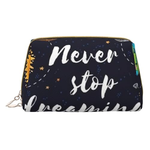 XULLZH Kulturbeutel aus Leder mit niedlichem Planetendruck, tragbar, für Damen, Reise-Kulturbeutel, Organizer, kleine Make-up-Tasche, weiß, Einheitsgröße, weiß, Einheitsgröße, weiß, Einheitsgröße von XULLZH