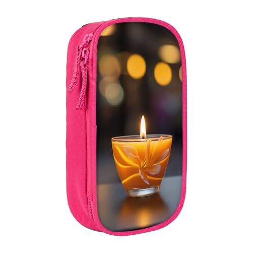 XULLZH Spa-Kerzen-Aufdruck, großes Fassungsvermögen, Reißverschluss, Stiftebox, doppelstöckige Stifttasche, Make-up-Stifttasche, Bürobedarf, rose, Einheitsgröße, Modern XULLZH Spa-Kerzen-Aufdruck, großes Fassungsvermögen, Reißverschluss, Stiftebox, doppelstöckige Stifttasche, Make-up-Stifttasche, Bürobedarf, rose, Einheitsgröße, Modern von XULLZH