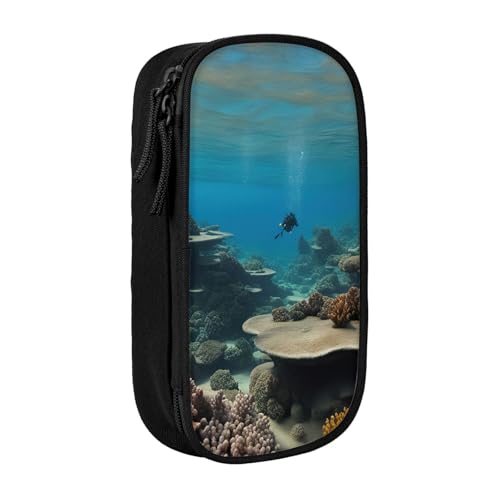 XULLZH Stiftebox mit Reißverschluss, großes Fassungsvermögen, doppelstöckiges Stifteetui, Make-up-Stifttasche, Bürobedarf, Schwarz , Einheitsgröße, Modern von XULLZH