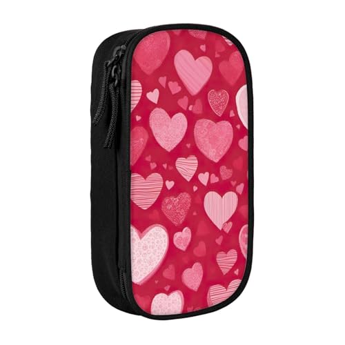 XULLZH Stiftebox mit Reißverschluss, mit Reißverschluss, doppelstöckig, Make-up-Stifttasche, Bürobedarf, Schwarz , Einheitsgröße, Modern von XULLZH