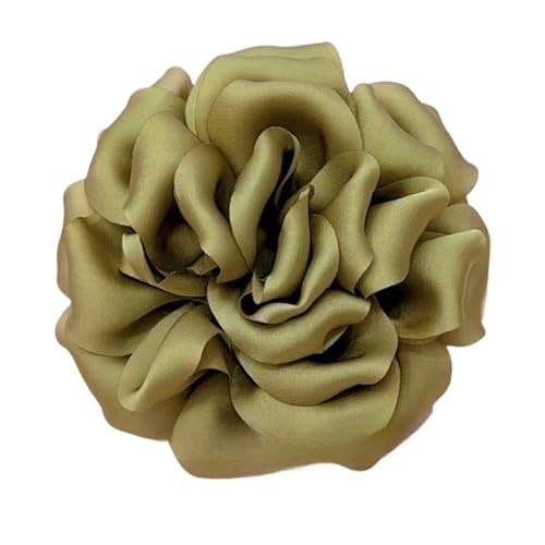 11 CM Handgefertigte Stoff Rose Blume Brosche Corsage Anstecknadeln for Frauen Zubehör Hochzeit Schmuck(Green) von XUMKFJRE