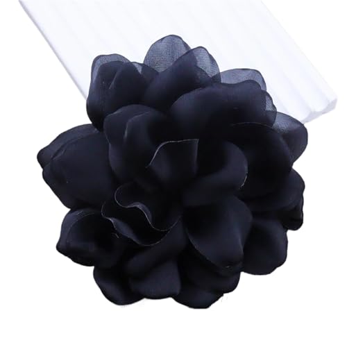 12 cm Satin Kamelienblume Nischenbrosche Anstecknadel for Damen Kleidung Accessoires Pins(Black) von XUMKFJRE
