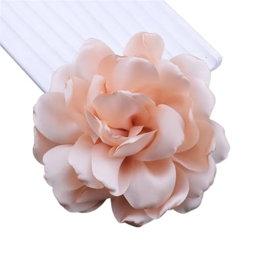 12 cm Satin Kamelienblume Nischenbrosche Anstecknadel for Damen Kleidung Accessoires Pins(Yellow) von XUMKFJRE
