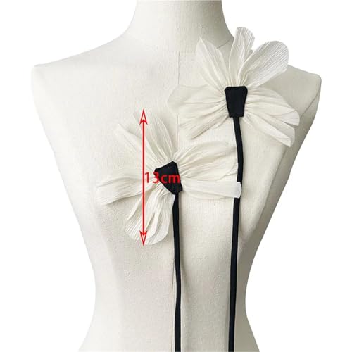 2 Stücke Tuch Stoff Kragen Blume Brosche for Frauen Pins Spitze Corsage Anstecknadeln Handgemachten Schmuck Hochzeit Party(White) von XUMKFJRE