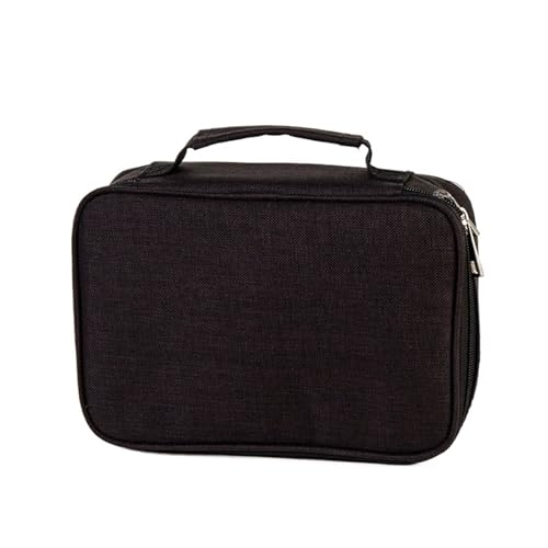 FedermäPpchen Federmäppchen, 72 Fächer, multifunktionales Federmäppchen mit großer Kapazität, Federmäppchen mit Innentasche mit Reißverschluss for kleine Accessoires Zur Stiftaufbewahrung Im BüRo(Blac von XUMKFJRE