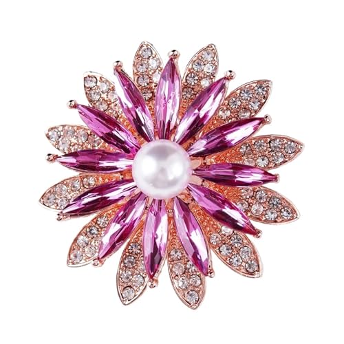 Glänzende Kristall-Blumen-Broschen for Damen, handgefertigt, Wintermode, Party-Accessoires von XUMKFJRE
