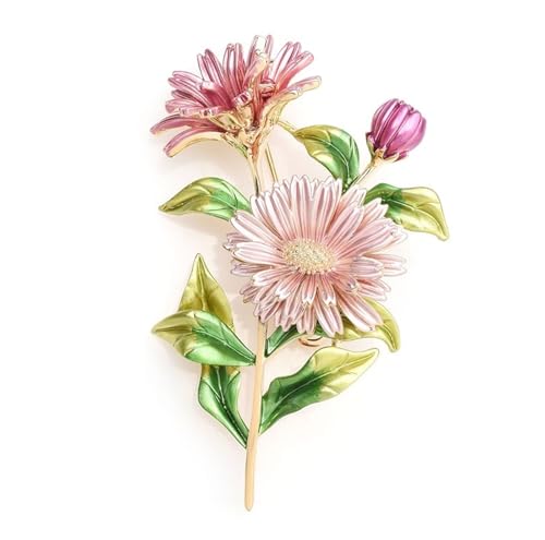 Rosa Gänseblümchen-Blumenstrauß, Emaille-Broschen, Metallblumen, Hochzeiten, Bankett, Broschennadeln for Damen und Herren Rosa Gänseblümchen-Blumenstrauß, Emaille-Broschen, Metallblumen, Hochzeiten, Bankett, Broschennadeln for Damen und Herren von XUMKFJRE