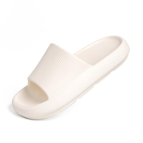 XUNBAI Wolkenschuhe Hausschuhe Damen Herren - Leichte Eva Badeschuhe mit Weicher Sohle, rutschfeste Wolken Design Slipper für Badezimmer, Sauna, Indoor(Weiß,38) von XUNBAI