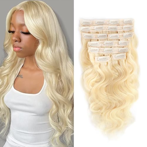 613 Clip In Hair Extensions Real Human Haar 30 Zoll Body Wave Hair Catcher Damen Hair Catcher 8 Stück Blondes Haar 20 Clips 613 Clip In Hair Extensions Real Human Haar 30 Zoll Body Wave Hair Catcher Damen Hair Catcher 8 Stück Blondes Haar 20 Clips von XUNEXA