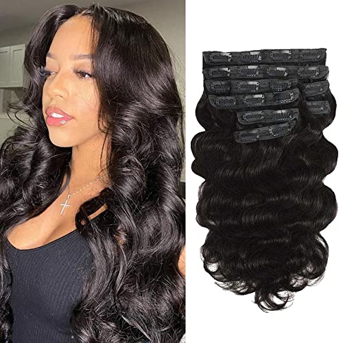 Clip In Hair Extensions Real Human Haar 45,7 cm Body Wave Hair Catcher Damen Hair Catcher Natural Color 8 Stück Blondes Haar 20 Clips Clip In Hair Extensions Real Human Haar 45,7 cm Body Wave Hair Catcher Damen Hair Catcher Natural Color 8 Stück Blondes Haar 20 Clips von XUNEXA