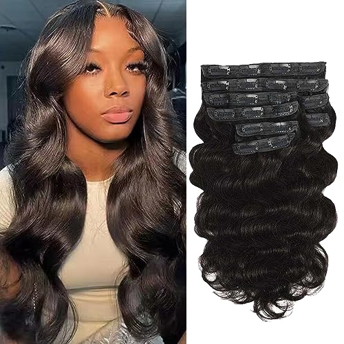 Clip In Hair Extensions Real Human Haar 50 cm Body Wave Hair Catcher Damen Hair Catcher Natural Color 8 Stück Haar 20 Clips Clip In Hair Extensions Real Human Haar 50 cm Body Wave Hair Catcher Damen Hair Catcher Natural Color 8 Stück Haar 20 Clips von XUNEXA