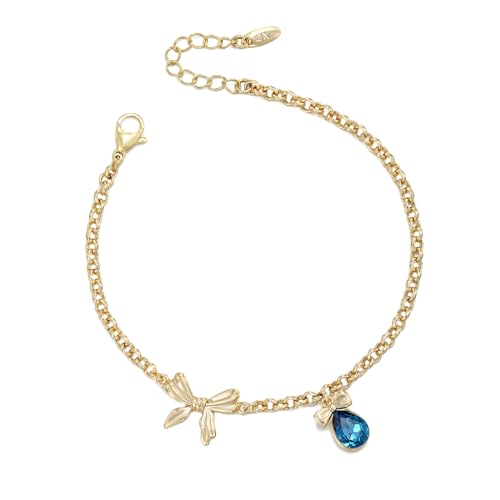 XUPING Blau Armbänder Kristall Damen Vergoldet Stilvollver Stellbar leicht und bequem 14k Gold Saphir Armband Cubic Zirkonia für Damen Geschenke Schmuck von XUPING