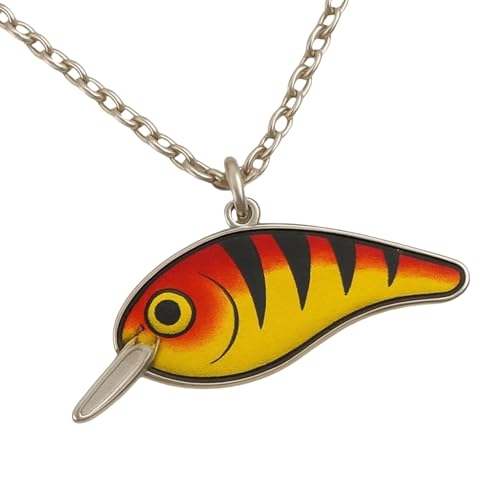 XUQEAYWD Angelköder-Kette - Fisch Anhänger Collier - Bunter Köderanhänger Leicht Mit Fisch Motiv Für Frauen Männer Kinder Täglicher Tragekomfort von XUQEAYWD