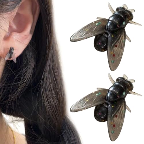 XUQEAYWD Außergewöhnliche Ohrringe - Kunstharz Scherzohrringe - Accessoire für Damen Verrückter Schmuck Streetwear Halloween Aprilscherz von XUQEAYWD