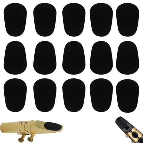 16 Stück Mundstückkissen, Bissgummi Klarinette Mundstückkissen Saxophon Mundstück Patches Schutz Bissplatte 0.8mm Saxophon Alt-Tenor-Saxophon-Klarinette-Mundstück-Kissen für Anfänger, Saxophone von XURJUMI