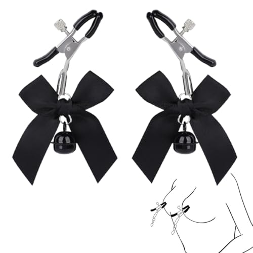2er Blume Nippelklemmen Brustwarzen Einstellbare, Bruststimulatoren für Für Frauen und Männer, Verstellbar, Brustwarzenklemmen mit Glocken und Kette, Brustklemmen aus weichem Gummi von XURJUMI