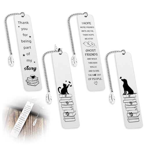 4 Stück Danke Lesezeichen Abschiedsgeschenke Inspirierende Lesezeichen,Metall Lesezeichen Geschenk für Lehrerin Erzieherin Dankeschön Lesezeichen für Abschluss Geburtstag von XURJUMI