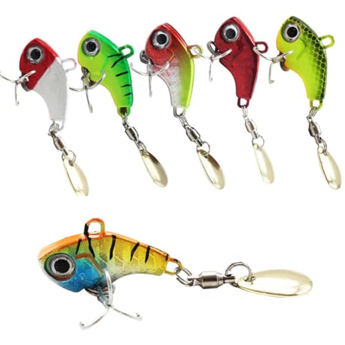 6 Stück Spoon Spinnköder Angelköder Kunstköder Fische Angeln Set Hecht Zander Forellen Köder Blinker Swimbait Angelzubehör Süßwasser Salzwasser Angelset Angeln Geschenk für Männer,Jig Spinner Set von XURJUMI