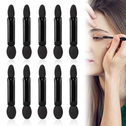 Lidschatten Pinsel, 10 Pcs Sponge Eyeshadow Brush, Lidschatten Pinsel Schwarz, Einweg Lidschatten Applikator Lidschattenpinsel von XURJUMI