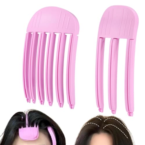 XURJUMI 2 Stück Artefaktzubehör Mit Hohem Totenkopf Für Mädchen, Natürliche Nahtlose Haarspangen, Haarspangen Zum Stylen, Haarwurzelspangen Für Volumen, Flauschige Haarspangen, No Trace Hair C von XURJUMI