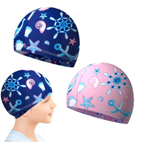 XURJUMI 2 stk Badekappe Lange Kurze Haare - Badekappe Damen und Badekappe Herren - Hochwertige Qualität - Dehnbare und Bequeme Badehaube - Badekappe rutschfest von XURJUMI