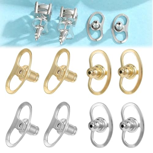 XURJUMI 8 Stück Ohrring Verschluss Ohrring Stecker Ohrringverschlüsse Metall Ohrringheber Verschlüsse Für Ohrstecker Schwere Ohrringe Damen Basteln Schmuckherstellung Ohrsteckerverschluss Gold von XURJUMI