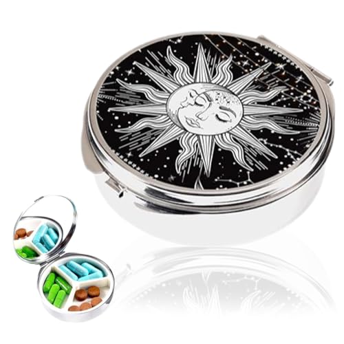 XURJUMI Pillendose 3 Fächer Medizin Pillendose,Tragbares Reise Pillenetui, Mini Pillenbehälter Für Die Handtasche, Kompakter Reise Medizin Organizer Für Vitamine, Nahrungsergänzungsmittel von XURJUMI