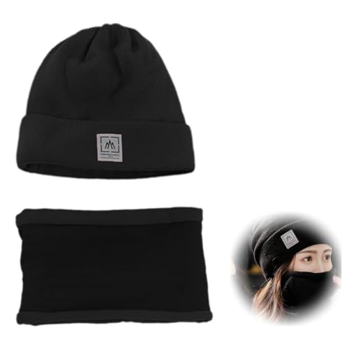 XURJUMI Set aus 2 Stück Wintermütze Strickmütze mit Schal Damen Warme Mütze Beanie Herbst Winter Schal und Mütze Set von XURJUMI