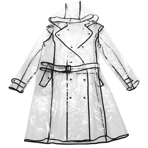 XUSANSO Regenponcho, Wiederverwendbar Transparent Regenmantel EVA Tragbarer Wasserdicht Regencape Atmungsaktiv Regenjacke für Reisen, Wandern, Radfahren & Camping von XUSANSO