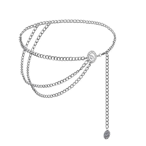 Retro-Stil Damen Metall Taille Taille Körperkette Kleid Dame Quaste Gürtel Körperzubehör Sexy Körperschmuck Taillenketten Gürtel Bund Geschenk Geeignet for passende Kleidung Einfach und stimmungsvoll( von XUTCEKOUYR