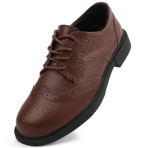 Damen Klassische Oxfords Schnürschuhe Business Formal Wingtip Brogue Kleid Schuhe, Braun, 40 EU von XUVUVJU